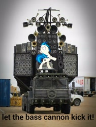 Size: 1206x1599 | Tagged: safe, dj pon-3, vinyl scratch, pony, unicorn, bass cannon, doof wagon, mad max, mad max fury road