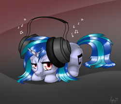 Size: 2100x1795 | Tagged: safe, artist:andreasbs, dj pon-3, vinyl scratch, pony, unicorn, headphones, solo