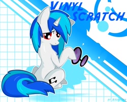 Size: 1309x1050 | Tagged: safe, artist:ryuukiba, dj pon-3, vinyl scratch, pony, unicorn, female, horn, mare, solo