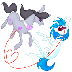 Size: 800x800 | Tagged: safe, artist:spiderishdrawsmostlyponies, dj pon-3, octavia melody, vinyl scratch, earth pony, pony, unicorn, female, lesbian, scratchtavia, shipping, wires