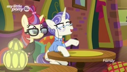 Size: 1920x1080 | Tagged: safe, screencap, first folio, moondancer, pony, the point of no return, discovery family logo, glasses, lantern, pillow, table, the tasty treat