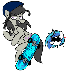 Size: 850x904 | Tagged: safe, artist:ghost, dj pon-3, octavia melody, vinyl scratch, earth pony, pony, unicorn, skateboard