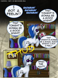 Size: 900x1200 | Tagged: safe, artist:hewhoerasesmost, dj pon-3, vinyl scratch, pony, unicorn, comic, symponya