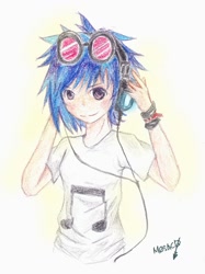 Size: 835x1118 | Tagged: safe, artist:mosacd, dj pon-3, vinyl scratch, humanized, traditional art