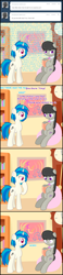 Size: 710x3074 | Tagged: safe, artist:erthilo, dj pon-3, octavia melody, vinyl scratch, earth pony, pony, unicorn, ask, ask octavia, book, clock, comic, duo, duo female, female, mare, reading, sitting, tumblr