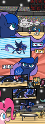 Size: 600x1650 | Tagged: safe, artist:kymsnowman, dj pon-3, princess luna, spike, vinyl scratch, alicorn, dragon, pony, unicorn, basketball, comic