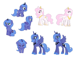 Size: 1704x1341 | Tagged: safe, artist:zedrin, princess celestia, princess luna, alicorn, pony, cute, filly, s1 luna, simple background, woona