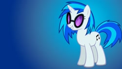 Size: 1920x1080 | Tagged: safe, dj pon-3, vinyl scratch, pony, unicorn, female, mare, solo, two toned mane, wallpaper, white coat