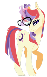 Size: 1236x2000 | Tagged: safe, artist:rxiantool, moondancer, pony, unicorn, cloven hooves, curved horn, female, glasses, glasses off, glowing horn, hooves, horn, levitation, lineless, magic, mare, raised hoof, simple background, solo, telekinesis, transparent background