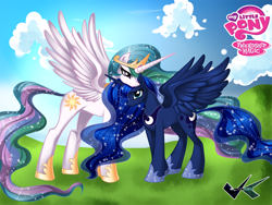 Size: 1000x750 | Tagged: safe, artist:jadenkaiba, princess celestia, princess luna, alicorn, pony, duo, duo female, female, mare, sisters