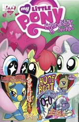 Size: 600x930 | Tagged: safe, artist:amy mebberson, idw, apple bloom, dj pon-3, doctor whooves, hoity toity, pinkie pie, spitfire, sweetie belle, vinyl scratch, earth pony, pony, unicorn, comic book, cover, doctor who, hoof beat, idw advertisement, lone star, magazine, official, official comic, teen beat