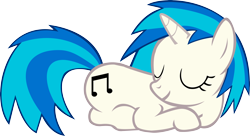 Size: 6497x3544 | Tagged: safe, artist:husksummers, dj pon-3, vinyl scratch, pony, unicorn, cutie mark, eyes closed, female, hooves, horn, lying down, mare, simple background, sleeping, solo, transparent background, vector