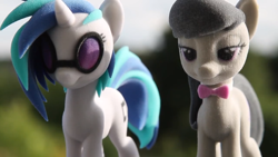 Size: 1440x810 | Tagged: safe, dj pon-3, octavia melody, vinyl scratch, earth pony, pony, unicorn, 3d print, photo