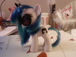 Size: 640x480 | Tagged: safe, artist:dippindot, dj pon-3, vinyl scratch, brushable, custom, goggles, irl, photo, solo, toy