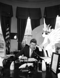 Size: 249x321 | Tagged: safe, artist:rotterdogproductions, princess celestia, human, pony, american presidents, clothes, flag, irl, irl human, john f. kennedy, necktie, phone, photo, ponies in real life, president, suit, telephone, vector