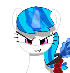 Size: 654x679 | Tagged: safe, artist:lulu-fong, dj pon-3, vinyl scratch, pony, unicorn, alternate hairstyle, filly, haircut, not suicide, scissors