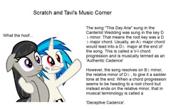 Size: 1027x636 | Tagged: safe, dj pon-3, octavia melody, vinyl scratch, earth pony, pony, unicorn, meta, mind blown, text, this day aria