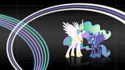 Size: 1920x1080 | Tagged: safe, artist:sirpayne, princess celestia, princess luna, alicorn, pony, royal sisters, s1 luna, wallpaper