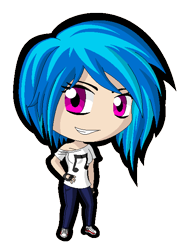 Size: 480x650 | Tagged: safe, artist:zantyarz, dj pon-3, vinyl scratch, chibi, humanized