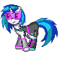 Size: 200x200 | Tagged: safe, artist:darksupasonic, dj pon-3, vinyl scratch, pony, unicorn, clothes, dress, pixel art, solo