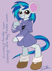 Size: 515x709 | Tagged: safe, artist:crosscjr, dj pon-3, vinyl scratch, pony, unicorn, 30 minute art challenge, costume