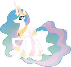 Size: 756x716 | Tagged: safe, artist:sircinnamon, princess celestia, alicorn, pony, crown, female, horn, mare, solo