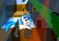 Size: 1637x1132 | Tagged: safe, artist:jade meteor, dj pon-3, vinyl scratch, pony, unicorn, female, mare, solo, two toned mane, white coat