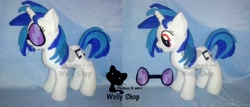 Size: 2212x948 | Tagged: safe, artist:vegeto-uchihaportgas, dj pon-3, vinyl scratch, pony, unicorn, cutie mark, female, hooves, horn, irl, mare, photo, plushie, solo, sunglasses