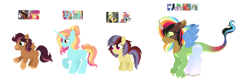 Size: 1900x630 | Tagged: safe, artist:unoriginai, big macintosh, daring do, discord, moondancer, sassy saddles, scootaloo, shining armor, spike, trouble shoes, zephyr breeze, dragon, hybrid, pony, unicorn, crack ship offspring, crack shipping, daringdancer, female, interspecies offspring, lesbian, magical gay spawn, magical lesbian spawn, multiple parents, offspring, older, older scootaloo, parent:big macintosh, parent:daring do, parent:discord, parent:moondancer, parent:sassy saddles, parent:scootaloo, parent:shining armor, parent:spike, parent:troubleshoes clyde, parent:zephyr breeze, screencap reference, shipping