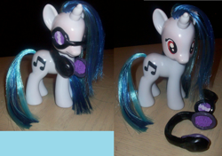 Size: 1600x1124 | Tagged: safe, artist:gryphyn-bloodheart, dj pon-3, vinyl scratch, pony, brushable, custom, glasses, irl, photo, solo, toy