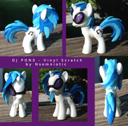 Size: 668x660 | Tagged: safe, artist:nsomniotic, dj pon-3, vinyl scratch, pony, brushable, custom, glasses, irl, photo, solo, toy