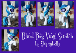 Size: 592x417 | Tagged: safe, artist:stripeybelly, dj pon-3, vinyl scratch, pony, custom, glasses, irl, photo, solo, toy