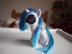 Size: 1094x821 | Tagged: safe, artist:baked-bads, dj pon-3, vinyl scratch, brushable, custom, glasses, irl, photo, solo, toy