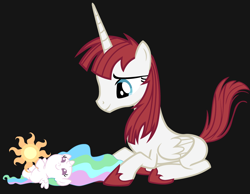 Size: 3600x2800 | Tagged: safe, artist:beavernator, princess celestia, oc, alicorn, pony, baby, baby pony, filly, foal, high res, lauren faust, ponified, sun