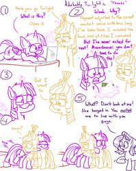 Size: 2048x2577 | Tagged: safe, artist:adorkabletwilightandfriends, moondancer, starlight glimmer, twilight sparkle, twilight sparkle (alicorn), alicorn, pony, unicorn, comic:adorkable twilight and friends, adorkable, adorkable twilight, bed, comic, computer, cute, dork, emotional, envelope, hug, humor, laptop computer, lying down, magic, maturity, money, responsibility, slice of life