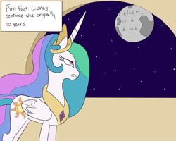 Size: 1280x1024 | Tagged: artist needed, safe, princess celestia, alicorn, pony, troll, moon, trolluna, vulgar