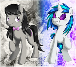 Size: 1024x900 | Tagged: safe, artist:pegasisters82, dj pon-3, octavia melody, vinyl scratch, earth pony, pony, unicorn, female, lesbian, scratchtavia, shipping