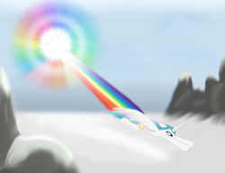 Size: 1300x1000 | Tagged: safe, artist:keta97, princess celestia, alicorn, pony, female, mare, multicolored mane, solo, sonic rainboom, white coat