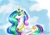 Size: 800x561 | Tagged: safe, artist:memokkeen, princess celestia, alicorn, pony, smiling, solo