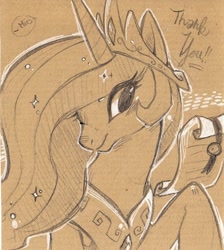 Size: 440x490 | Tagged: safe, artist:mi-eau, princess celestia, alicorn, pony, scroll, solo, traditional art