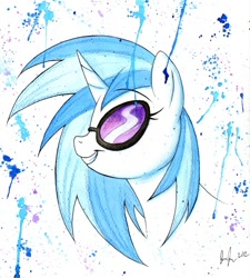 Size: 638x710 | Tagged: safe, artist:prettypinkpony, dj pon-3, vinyl scratch, pony, unicorn, female, mare, solo, two toned mane, white coat