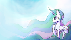 Size: 1600x900 | Tagged: source needed, safe, artist:darkflame75, princess celestia, alicorn, pony, female, mare, one hoof raised, solo