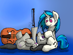 Size: 1440x1080 | Tagged: safe, artist:socksthewarrior, dj pon-3, octavia melody, vinyl scratch, earth pony, pony, unicorn, cello, clothes, female, lesbian, musical instrument, scratchtavia, shipping, socks