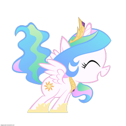 Size: 1600x1600 | Tagged: safe, artist:olegsavoskin, princess celestia, alicorn, pony, cewestia, cute, female, filly, solo