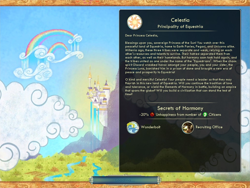 Size: 1024x768 | Tagged: safe, princess celestia, surprise, alicorn, pony, g1, canterlot, civilization, civilization v, cloudsdale, crossover, game screencap, storybook, text, video game, wonderbolts