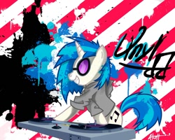 Size: 900x720 | Tagged: safe, artist:anon3mau5, dj pon-3, vinyl scratch, pony, unicorn, clothes, jacket, turntable