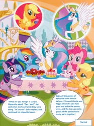 Size: 1195x1600 | Tagged: safe, applejack, pinkie pie, princess celestia, spike, twilight sparkle, alicorn, dragon, earth pony, pony, comic, have fun with ponies, norway, translation