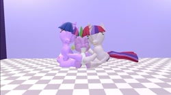 Size: 1024x575 | Tagged: safe, artist:undeadponysoldier, moondancer, spike, twilight sparkle, unicorn twilight, dragon, pony, unicorn, cute, daaaaaaaaaaaw, dancerbetes, female, group hug, happy, hug, lucky bastard, male, mare, shipping, spikabetes, spike gets all the mares, spikedancer, spikelove, straight, twiabetes, twispike, twispikedancer