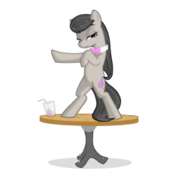 Size: 4352x4352 | Tagged: safe, artist:slackerburst, dj pon-3, octavia melody, vinyl scratch, earth pony, pony, unicorn, absurd resolution, bedroom eyes, dancing, eye reflection, table, table dancing