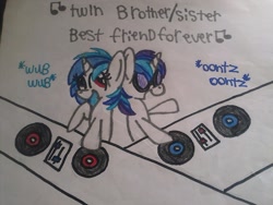 Size: 500x375 | Tagged: safe, dj pon-3, shining armor, vinyl scratch, pony, unicorn, ask the teenage ponies, tumblr